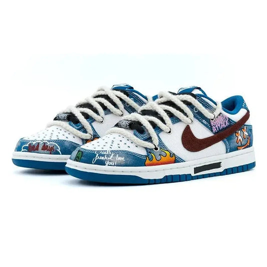 【Customize】Nike Dunk Low Shashiko "Industrial Blue" Sneakers-DV0834-101